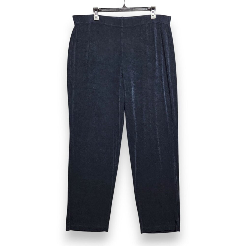 Chicos Travelers Straight Leg Pants Womens XL 3 Blue Notch‎ Hem